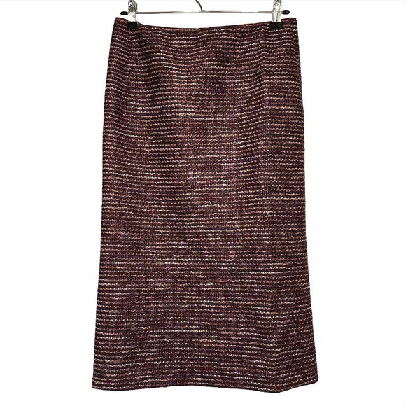 LAFAYETTE 148 NEW YORK Tweed Midi Pencil Skirt - Women's 2 - brown, purple - EUC - Picture 1 of 5